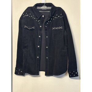 NWOT Angel + Premium Women's Black Corduroy Studded Jacket XL